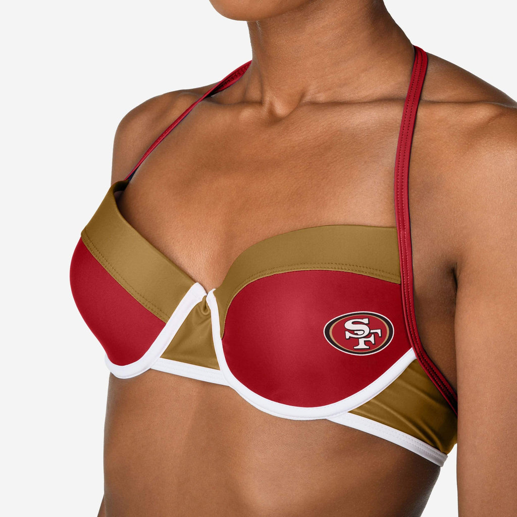 San Francisco 49ers Team Logo Bikini Top FOCO - FOCO.com