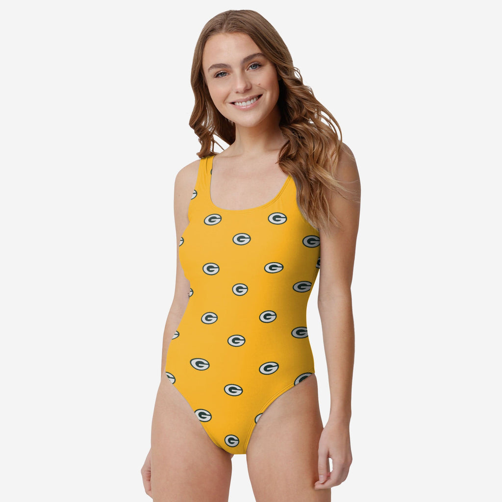 Green Bay Packers Womens Mini Print One Piece Bathing Suit FOCO S - FOCO.com