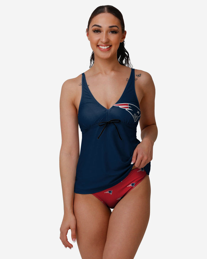 New England Patriots Womens Summertime Solid Tankini FOCO - FOCO.com