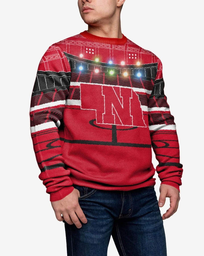 Nebraska Cornhuskers Light Up Bluetooth Sweater FOCO 2XL - FOCO.com