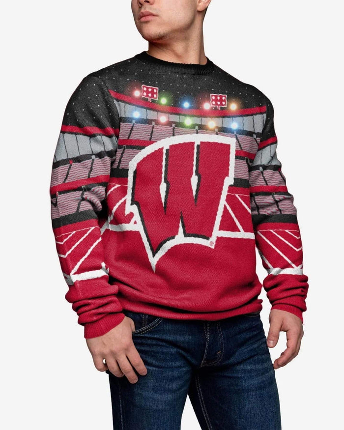 Wisconsin Badgers Light Up Bluetooth Sweater FOCO L - FOCO.com