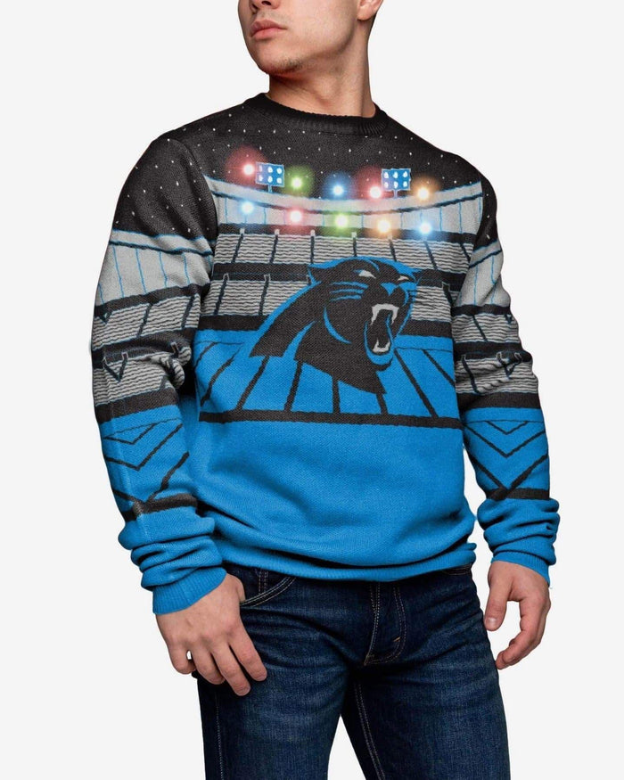 Carolina Panthers Light Up Bluetooth Sweater FOCO L - FOCO.com