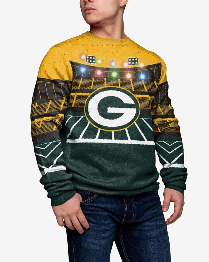 Green Bay Packers Light Up Bluetooth Sweater FOCO 2XL - FOCO.com