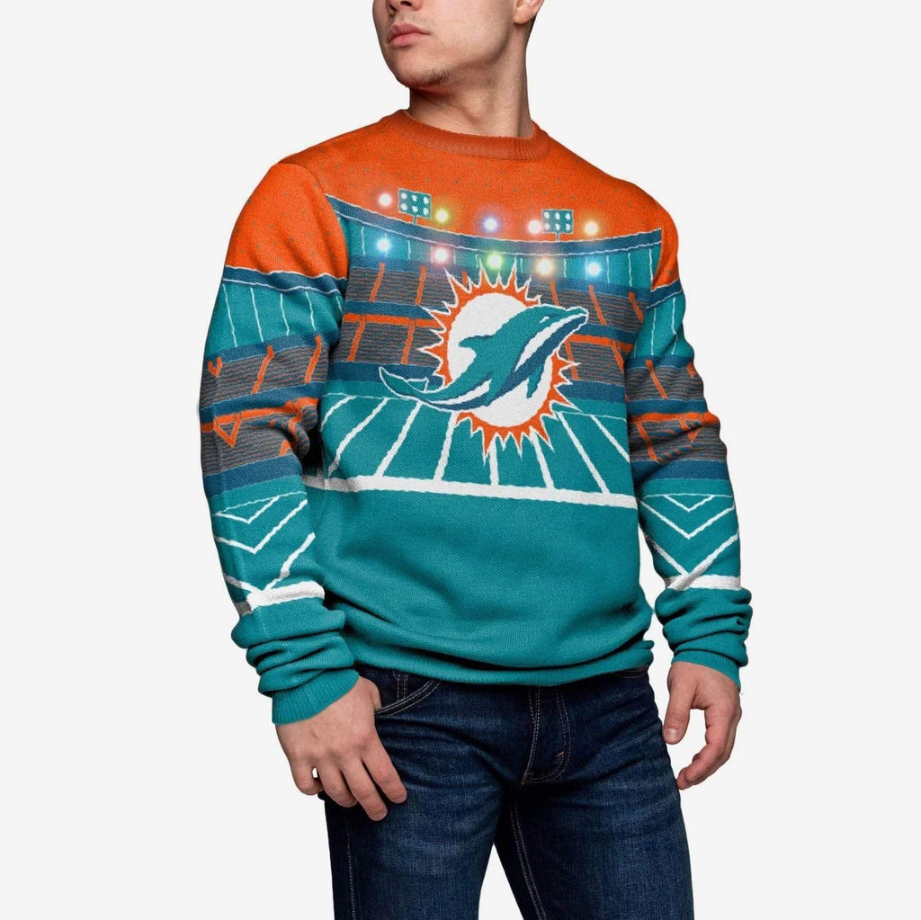 Miami Dolphins Light Up Bluetooth Sweater FOCO S - FOCO.com