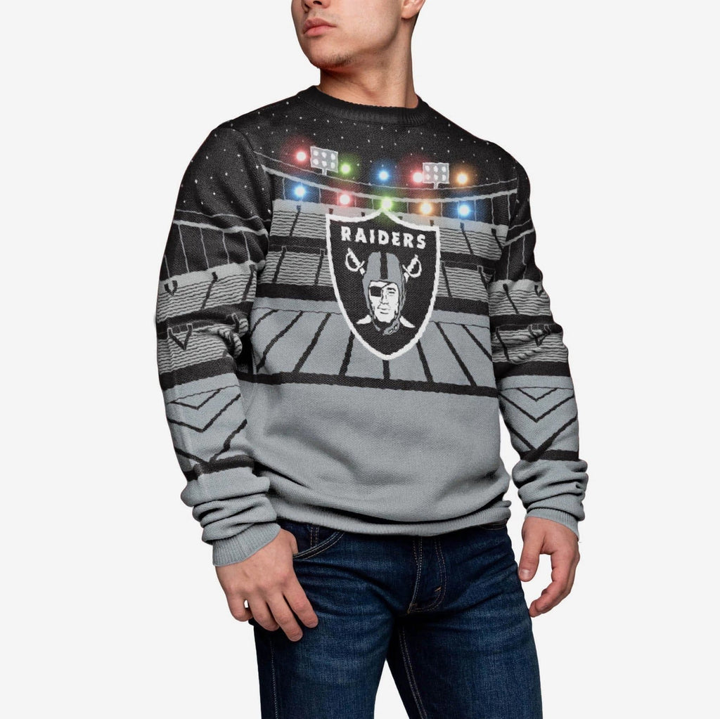 Las Vegas Raiders Light Up Bluetooth Sweater FOCO S - FOCO.com