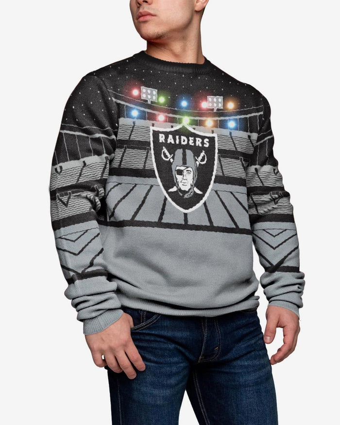Las Vegas Raiders Light Up Bluetooth Sweater FOCO L - FOCO.com