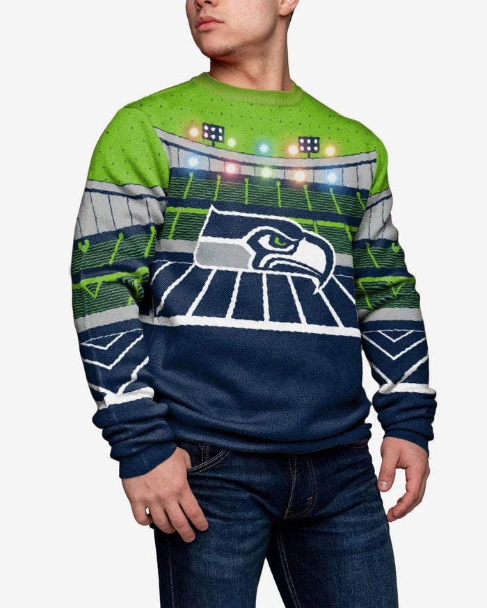 Seattle Seahawks Light Up Bluetooth Sweater FOCO M - FOCO.com