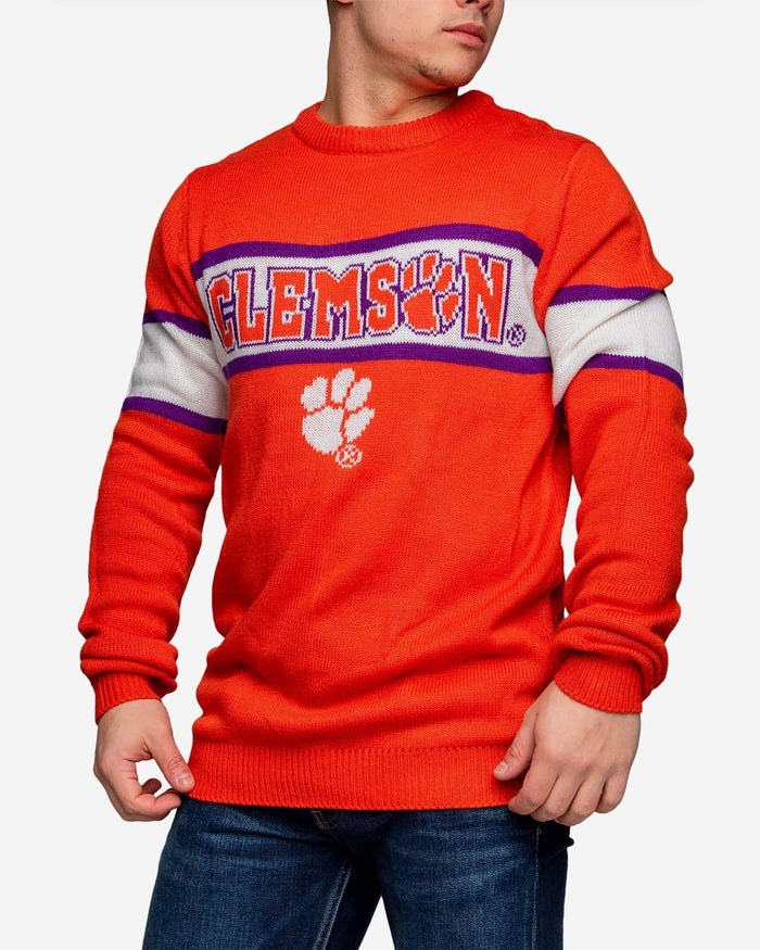 Clemson Tigers Vintage Stripe Sweater FOCO - FOCO.com