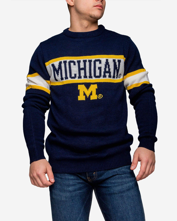 Michigan Wolverines Vintage Stripe Sweater FOCO - FOCO.com