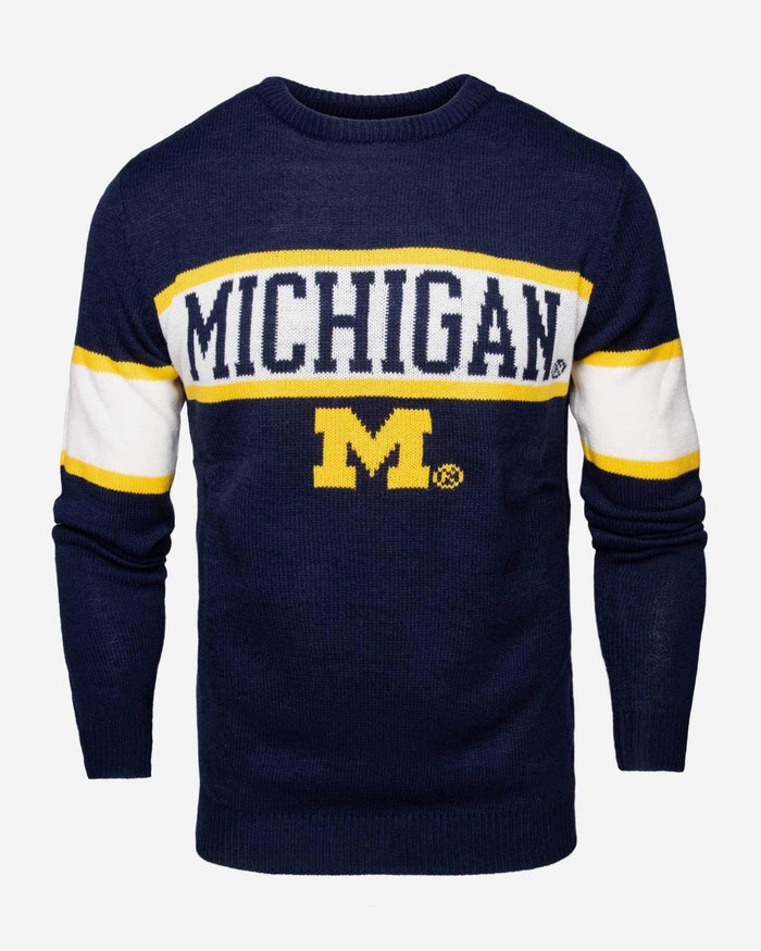 Michigan Wolverines Vintage Stripe Sweater FOCO - FOCO.com