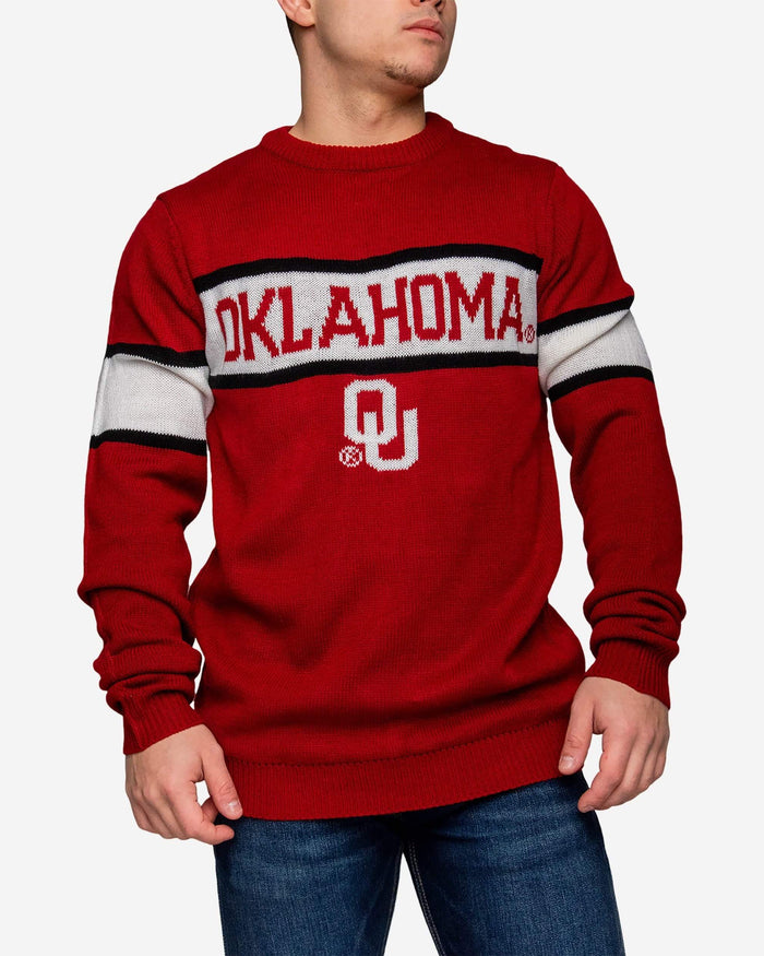 Oklahoma Sooners Vintage Stripe Sweater FOCO - FOCO.com