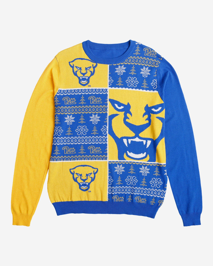 Pittsburgh Panthers Busy Block Snowfall Sweater FOCO - FOCO.com