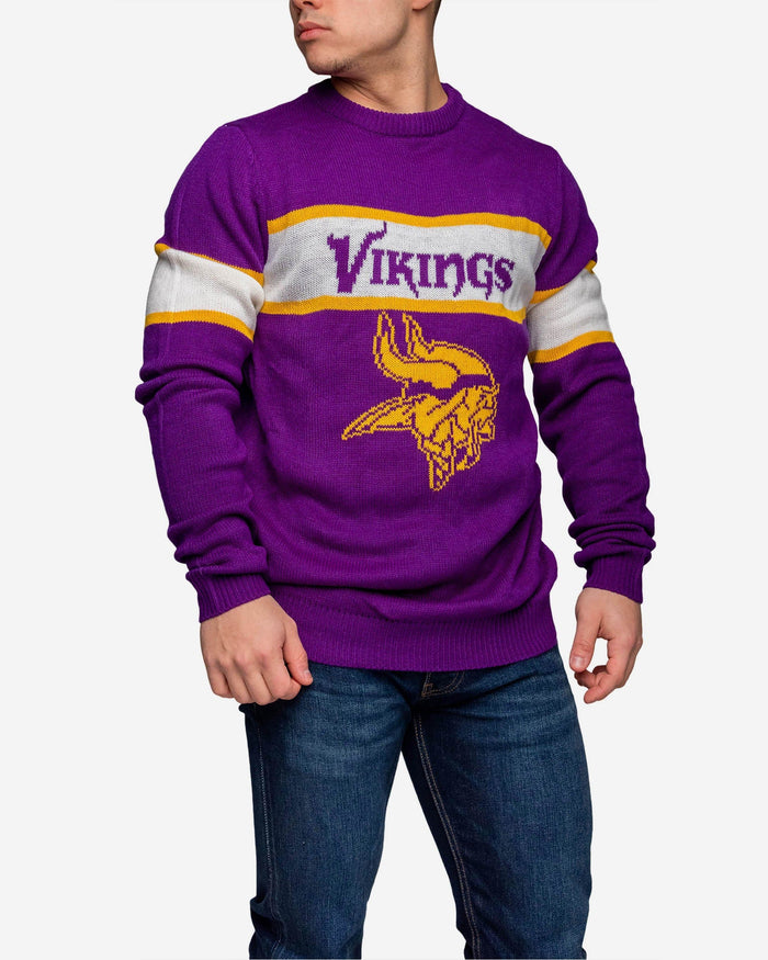 Minnesota Vikings Vintage Stripe Sweater FOCO - FOCO.com