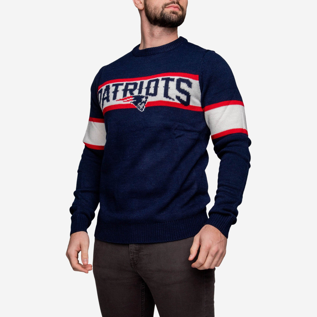 New England Patriots Vintage Stripe Sweater FOCO - FOCO.com
