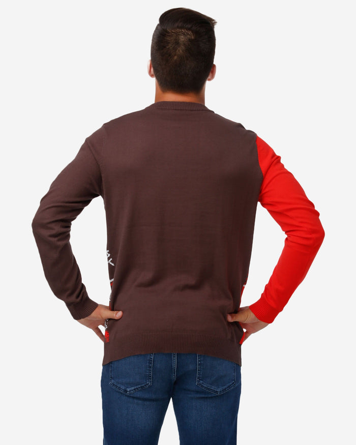 Cleveland Browns Busy Block Snowfall Sweater FOCO - FOCO.com