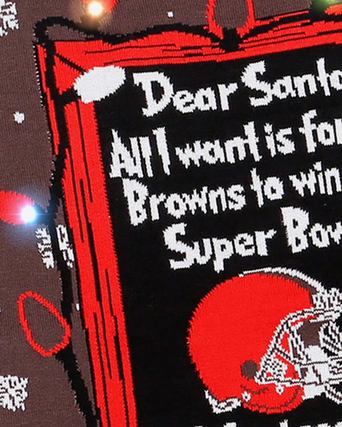 Cleveland Browns Dear Santa Light Up Sweater FOCO - FOCO.com