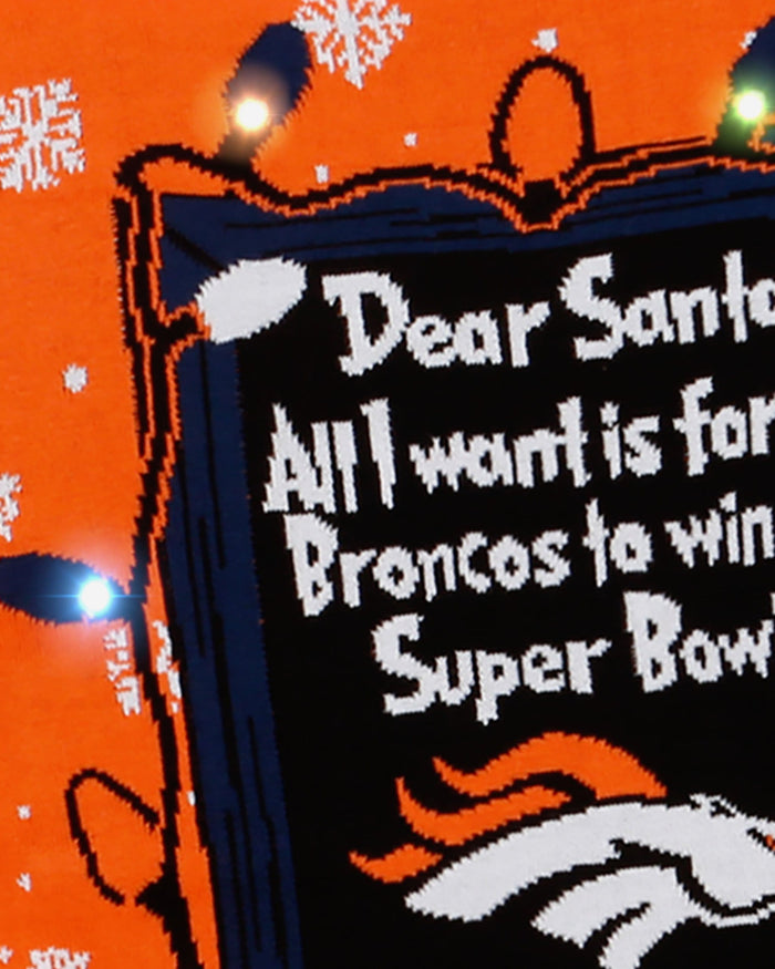 Denver Broncos Dear Santa Light Up Sweater FOCO - FOCO.com