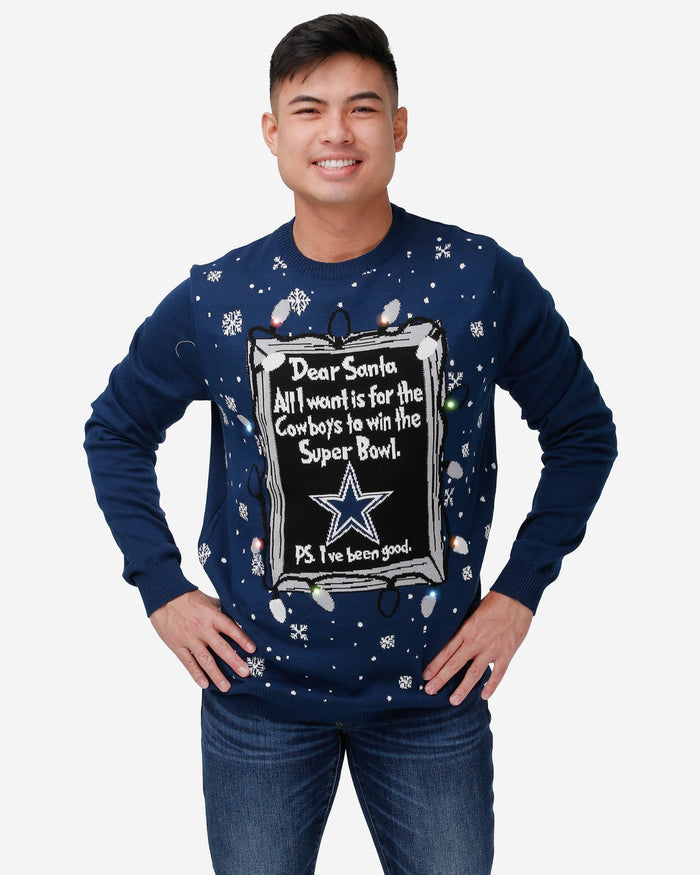 Men's Dallas Cowboys FOCO Navy Light-Up Ugly Sweater