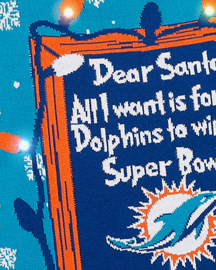 Miami Dolphins Dear Santa Light Up Sweater FOCO - FOCO.com