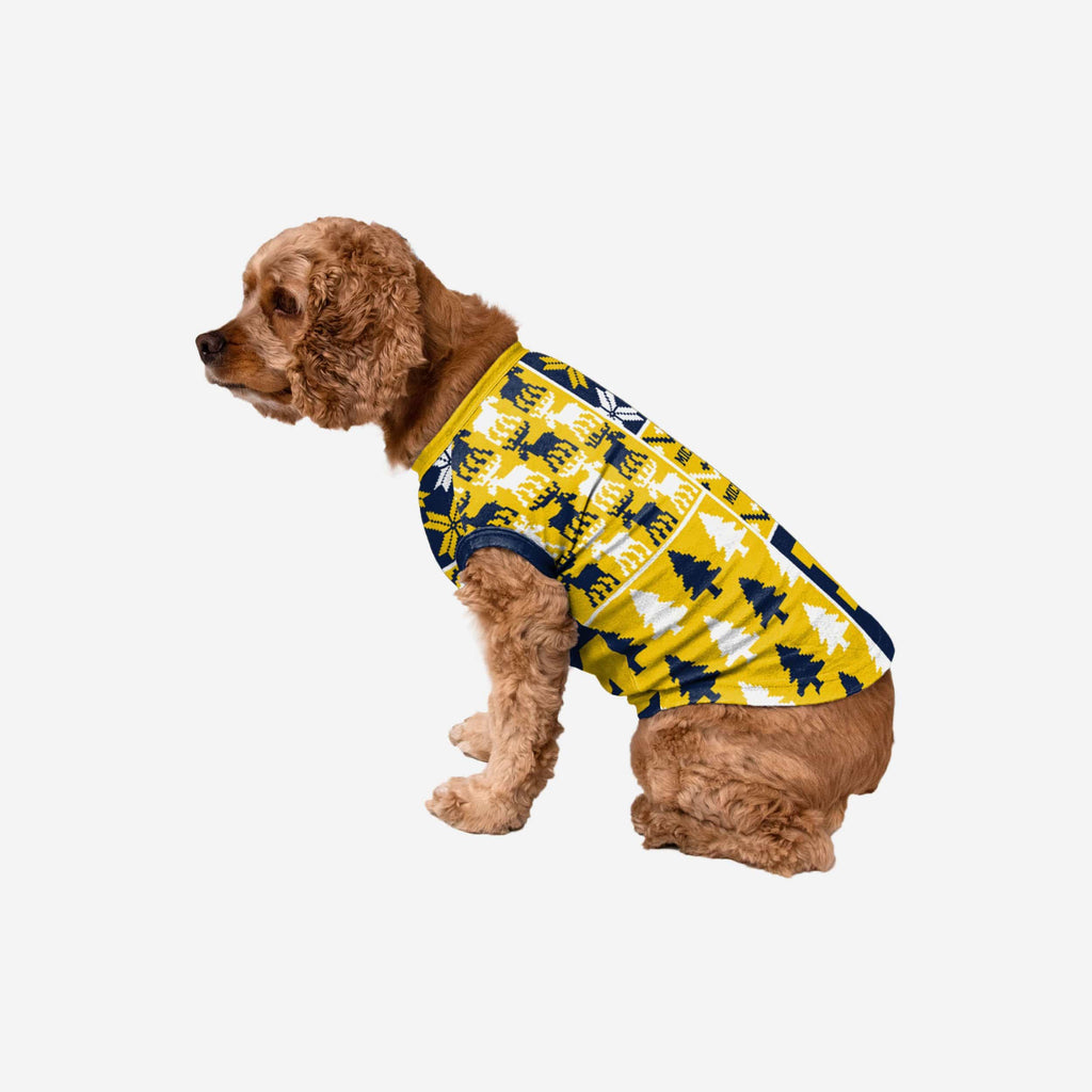 Michigan Wolverines Busy Block Dog Sweater FOCO XS - FOCO.com