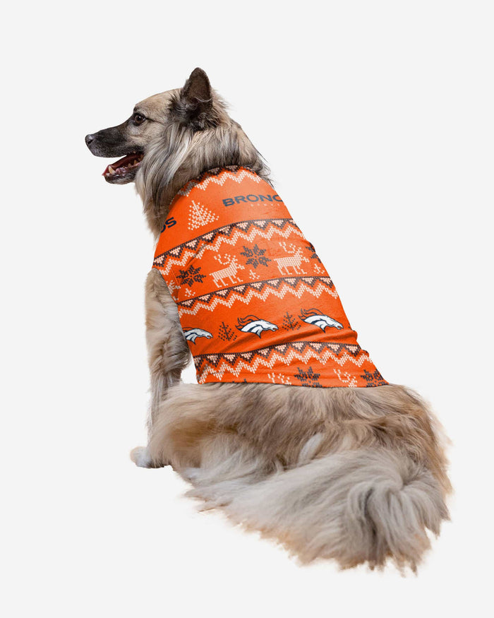 Denver Broncos Dog Family Holiday Ugly Sweater FOCO XS - FOCO.com