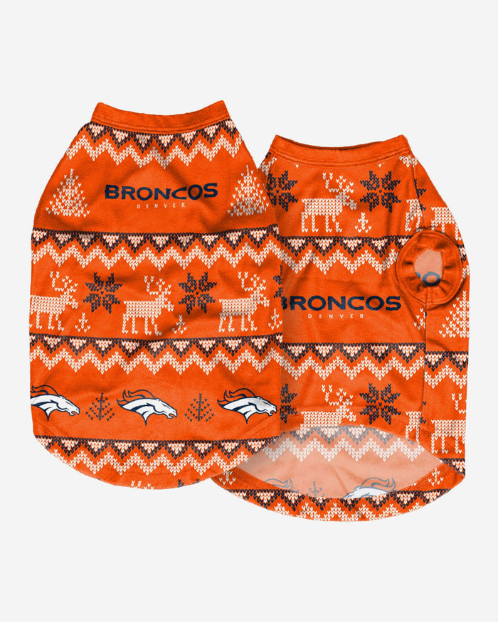 Denver Broncos Dog Family Holiday Ugly Sweater FOCO - FOCO.com