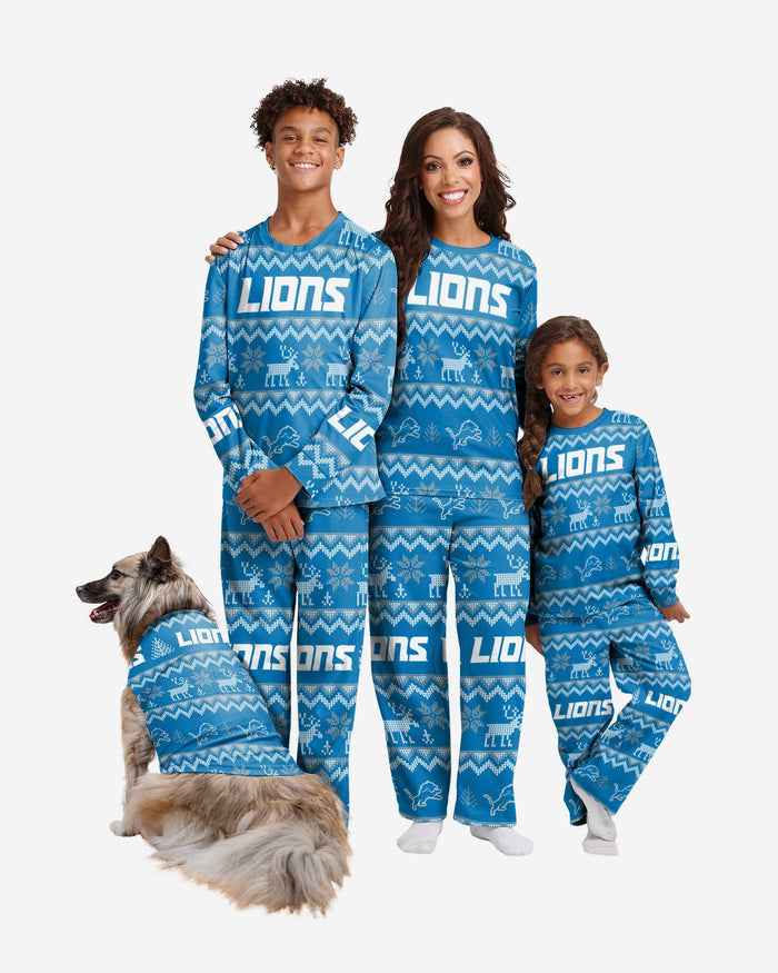 Detroit Lions Dog Family Holiday Ugly Sweater FOCO - FOCO.com