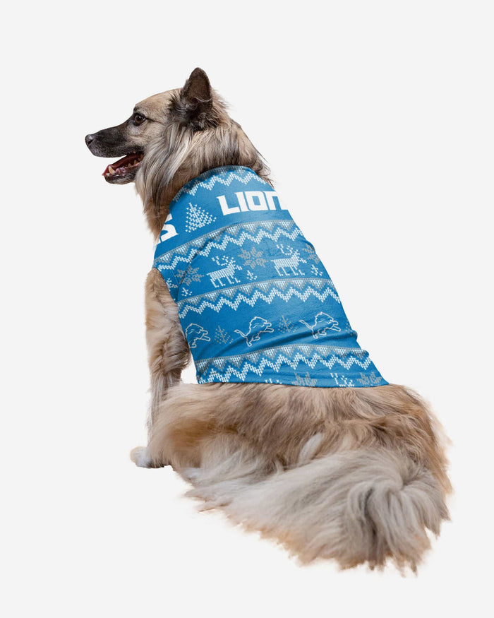 Detroit Lions Dog Family Holiday Ugly Sweater, Size: XS
