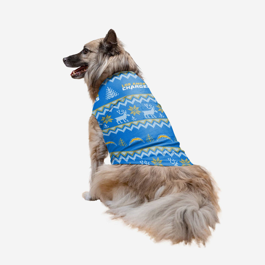 Los Angeles Chargers Dog Family Holiday Ugly Sweater FOCO XS - FOCO.com