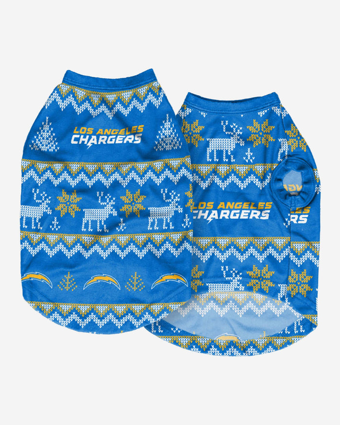 Los Angeles Chargers Dog Family Holiday Ugly Sweater FOCO - FOCO.com
