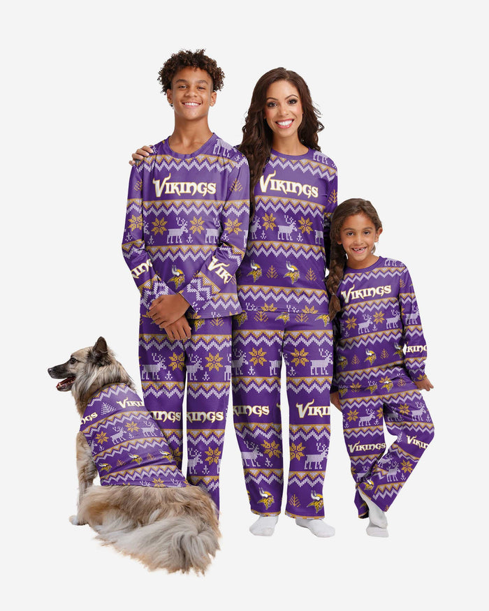 Minnesota Vikings Dog Family Holiday Ugly Sweater FOCO - FOCO.com