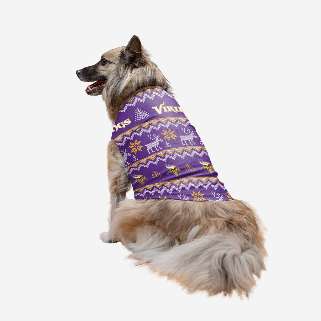 Minnesota Vikings Dog Family Holiday Ugly Sweater FOCO XS - FOCO.com