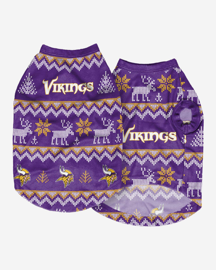 Minnesota Vikings Dog Family Holiday Ugly Sweater FOCO - FOCO.com
