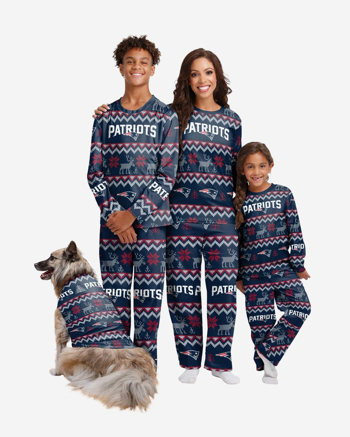 New England Patriots Dog Family Holiday Ugly Sweater FOCO - FOCO.com
