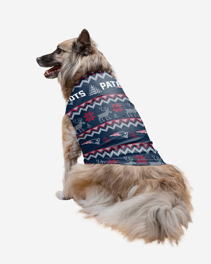 New England Patriots Dog Family Holiday Ugly Sweater FOCO XS - FOCO.com