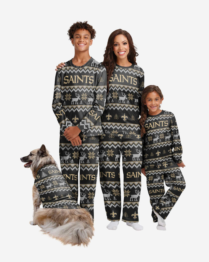 New Orleans Saints Dog Family Holiday Ugly Sweater FOCO - FOCO.com