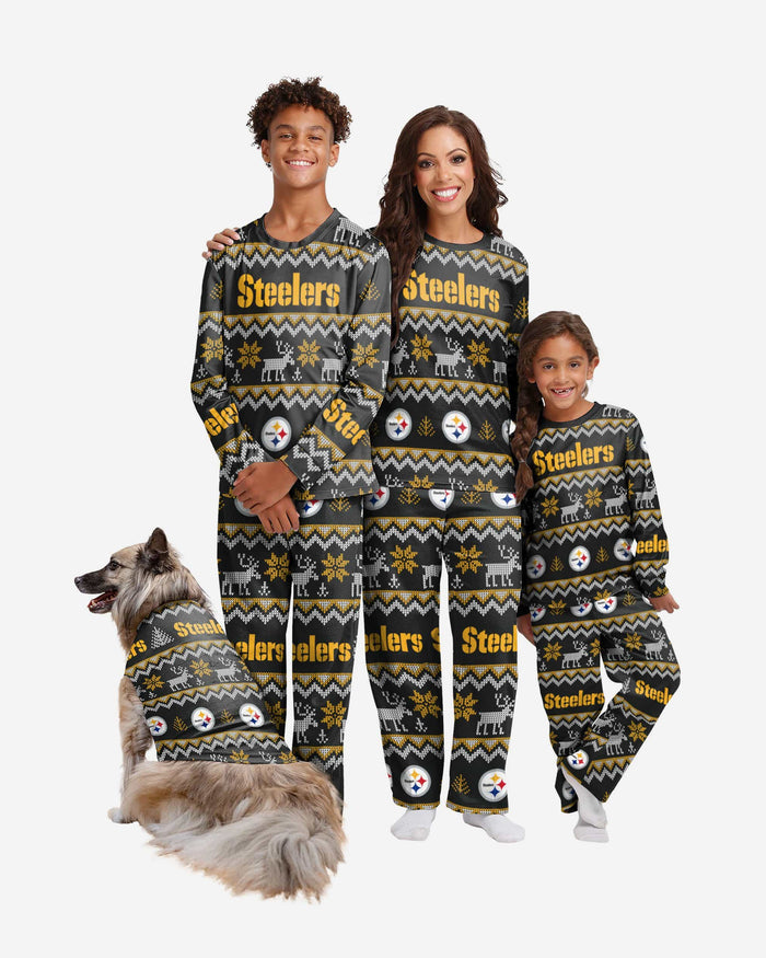 Pittsburgh Steelers Dog Family Holiday Ugly Sweater, Size: S
