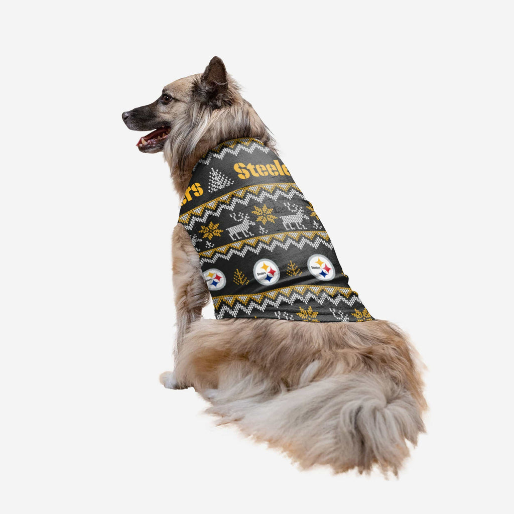 Pittsburgh Steelers Dog Family Holiday Ugly Sweater FOCO XS - FOCO.com