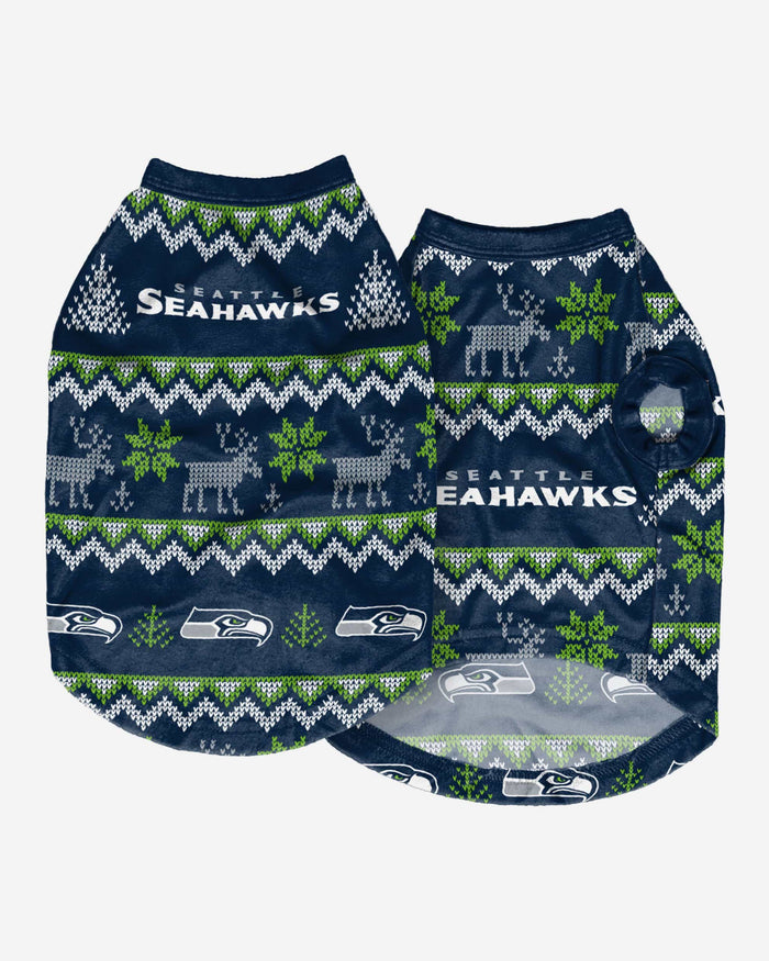 Seattle Seahawks Dog Family Holiday Ugly Sweater FOCO - FOCO.com