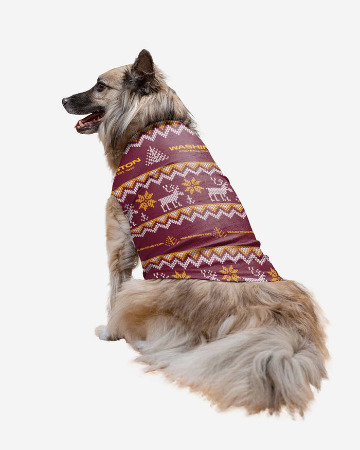 Washington Commanders Dog Family Holiday Ugly Sweater FOCO XS - FOCO.com