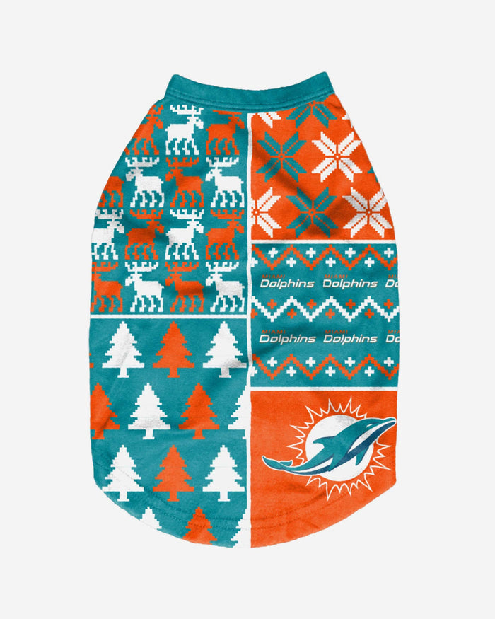 Miami Dolphins Busy Block Dog Sweater FOCO - FOCO.com