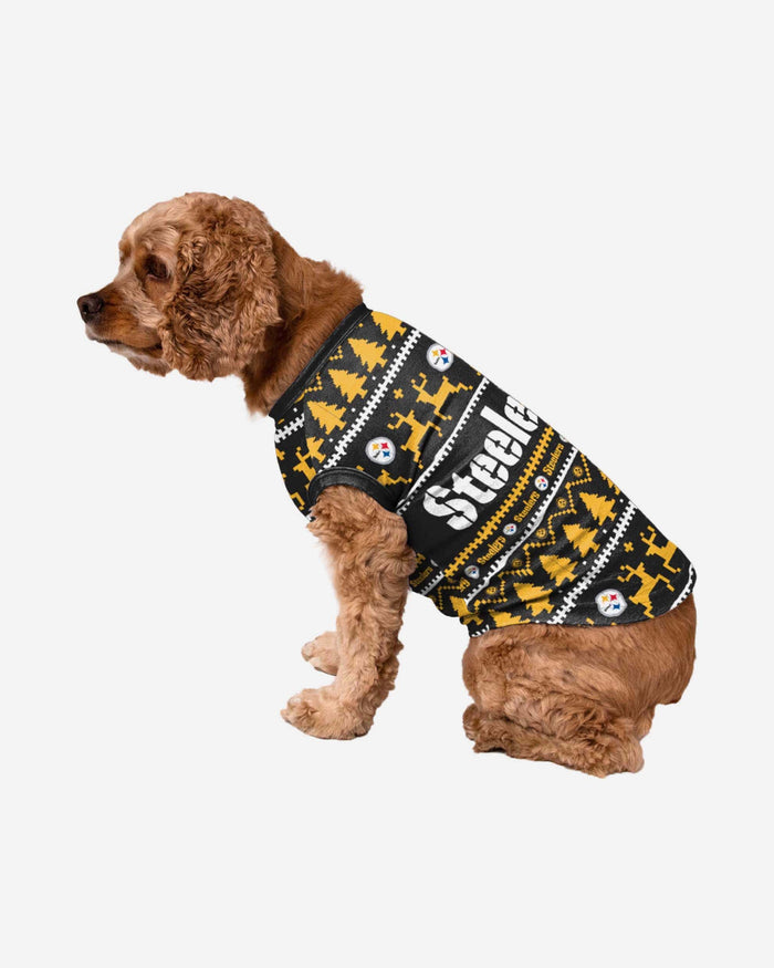 Pittsburgh Steelers Dog Family Holiday Sweater FOCO S - FOCO.com