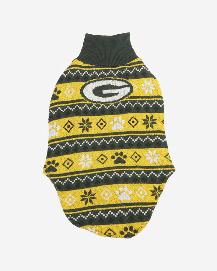 Green Bay Packers Knitted Holiday Dog Sweater FOCO - FOCO.com