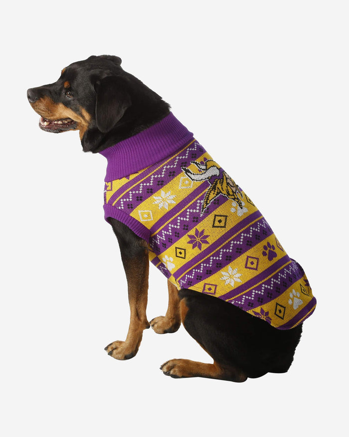Minnesota Vikings Knitted Holiday Dog Sweater FOCO XS - FOCO.com