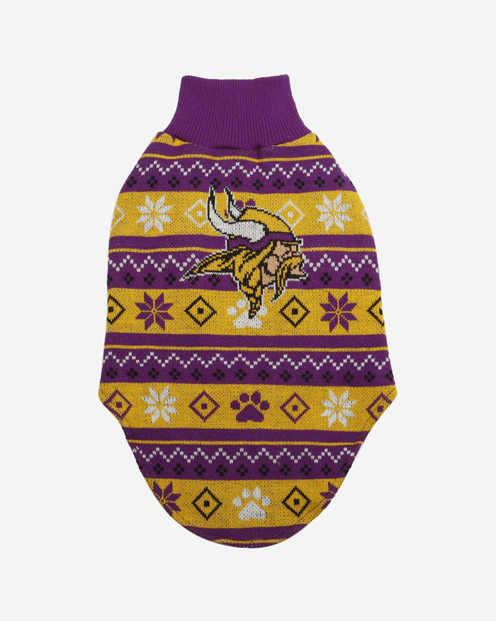 Minnesota Vikings Knitted Holiday Dog Sweater FOCO - FOCO.com