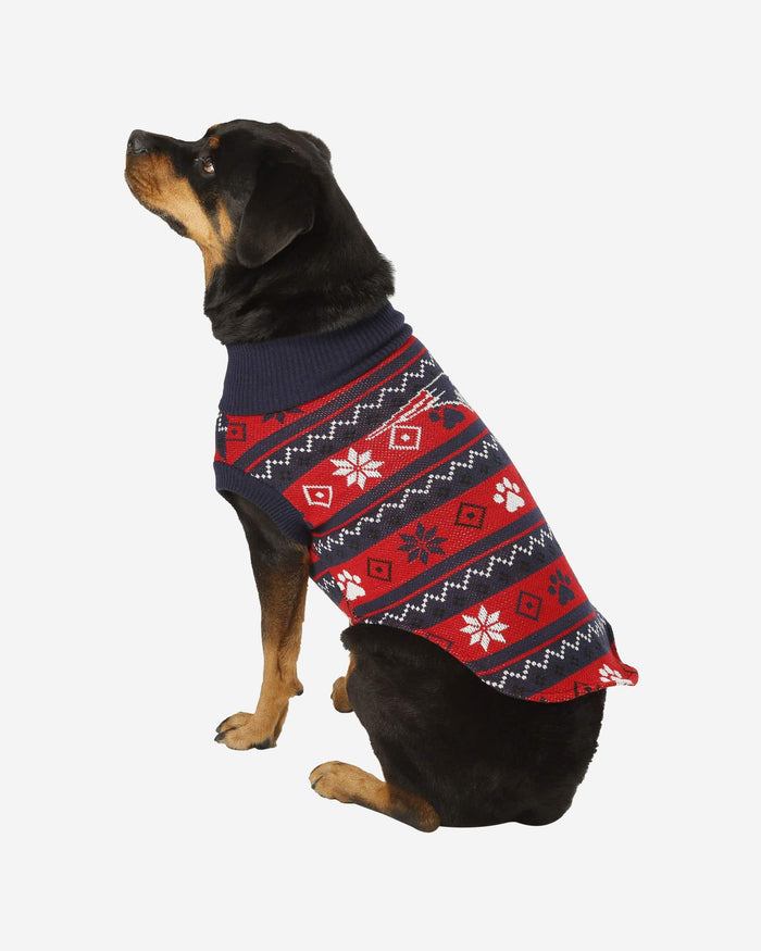 New England Patriots Knitted Holiday Dog Sweater FOCO XS - FOCO.com