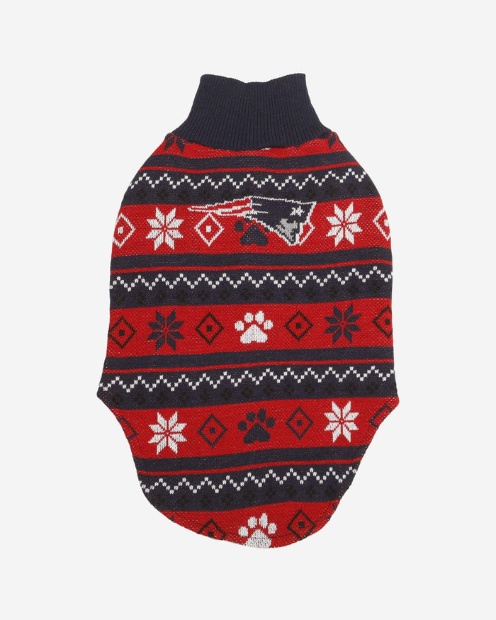 New England Patriots Knitted Holiday Dog Sweater FOCO - FOCO.com