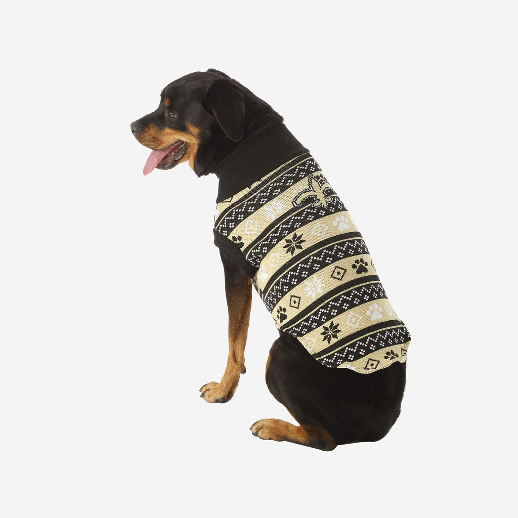 New Orleans Saints Knitted Holiday Dog Sweater FOCO XS - FOCO.com