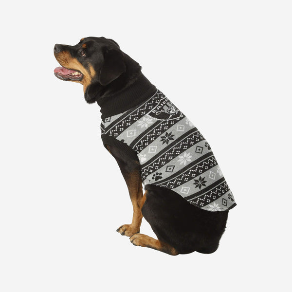 Las Vegas Raiders NFL Knitted Holiday Dog Sweater