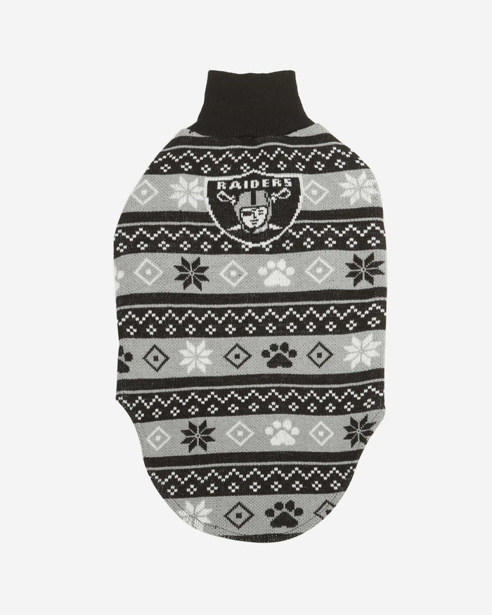 Las Vegas Raiders Knitted Holiday Dog Sweater FOCO - FOCO.com